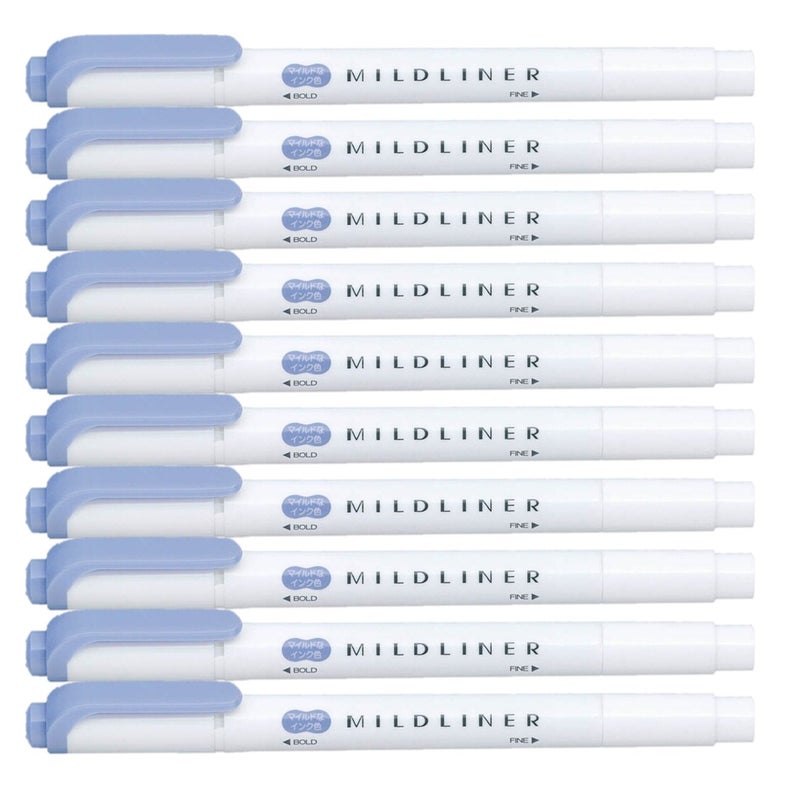 MILDLINER ZEBRA MILDLINER Highlighter pen markers, Mild Dark Blue (WKT7-MDB) x10 - Image 1